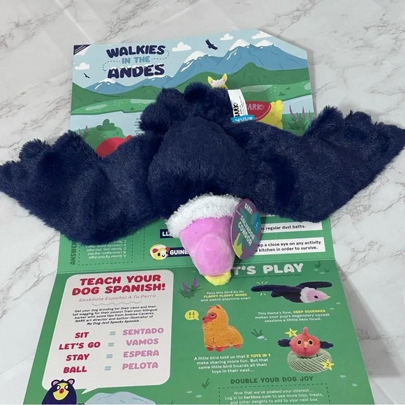 BARK Super Chewer Salvador Condor Crinkle Squeaker Plush Dog Toy - Picture 2 of 9